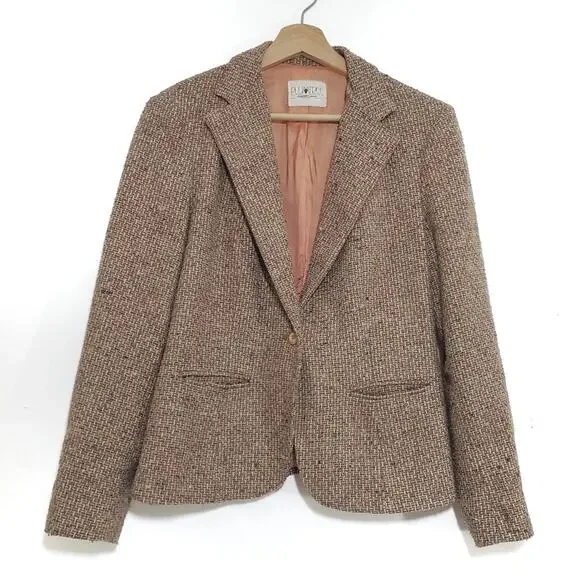Vintage PlumTree | Wool Blend Tweed Blazer Pockets Lining - see sizing - Picture 1 of 8